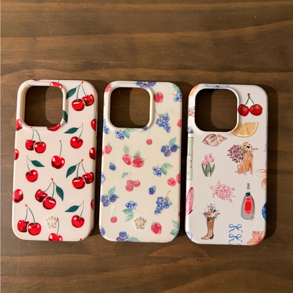 Velvet Caviar Cherry and Floral Phone Cases for iPhone 15 pro